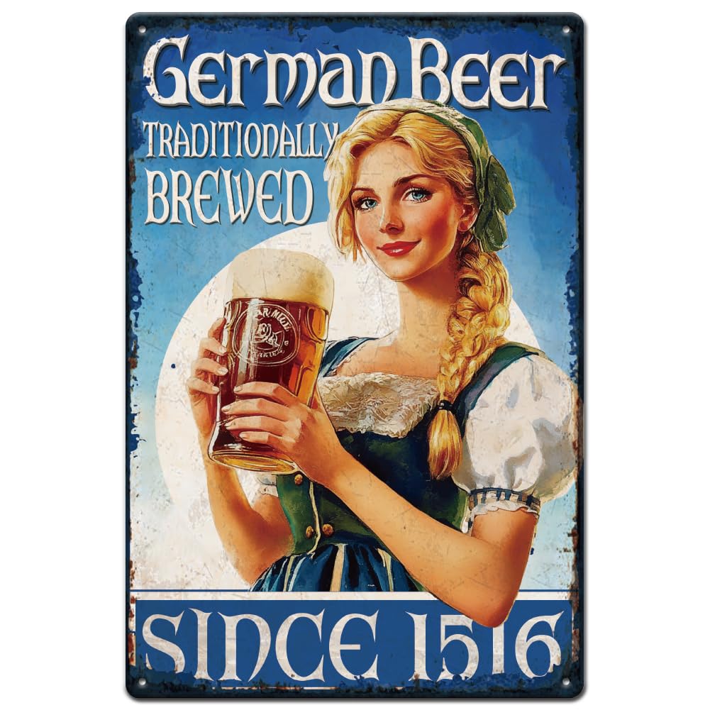 Amazon.co.jp: SUPERDANT German Beer and Beauty メタル ブリキ看板